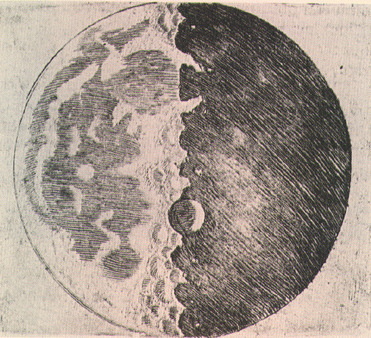 Moon Drawing by Galileo